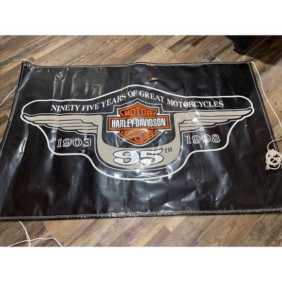 95th Anniversary Harley Davidson 46”x71”  Vinyl Banner - Picture 1 of 5